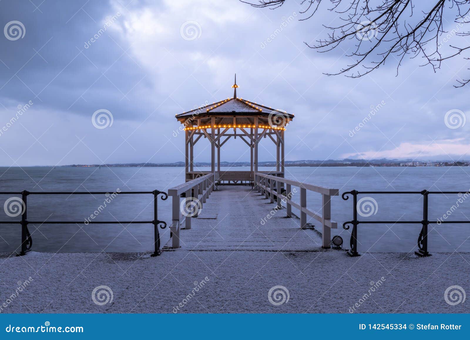 fishermanÃ¢â¬â¢s footbridge on lake constance in bregenz